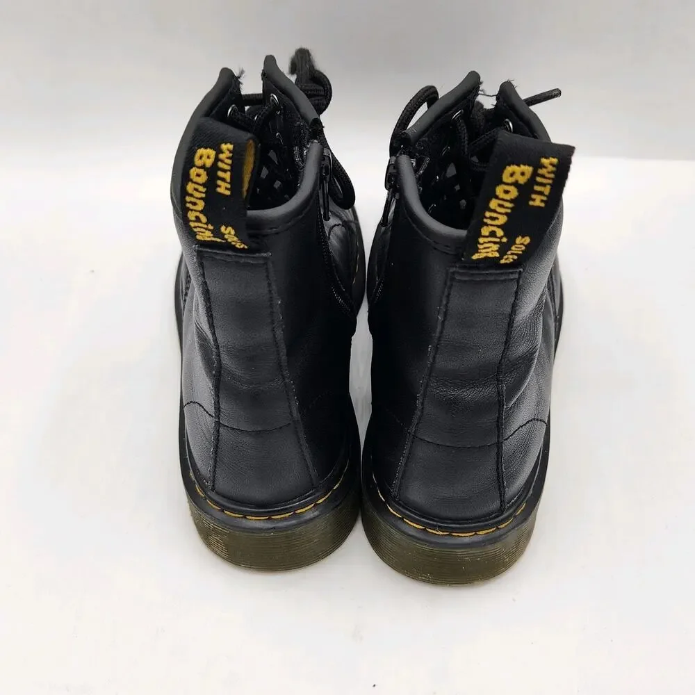 Dr. Martens Junior 1460 Softy T Leather Lace Up Boots Kids Size 3‎ Black